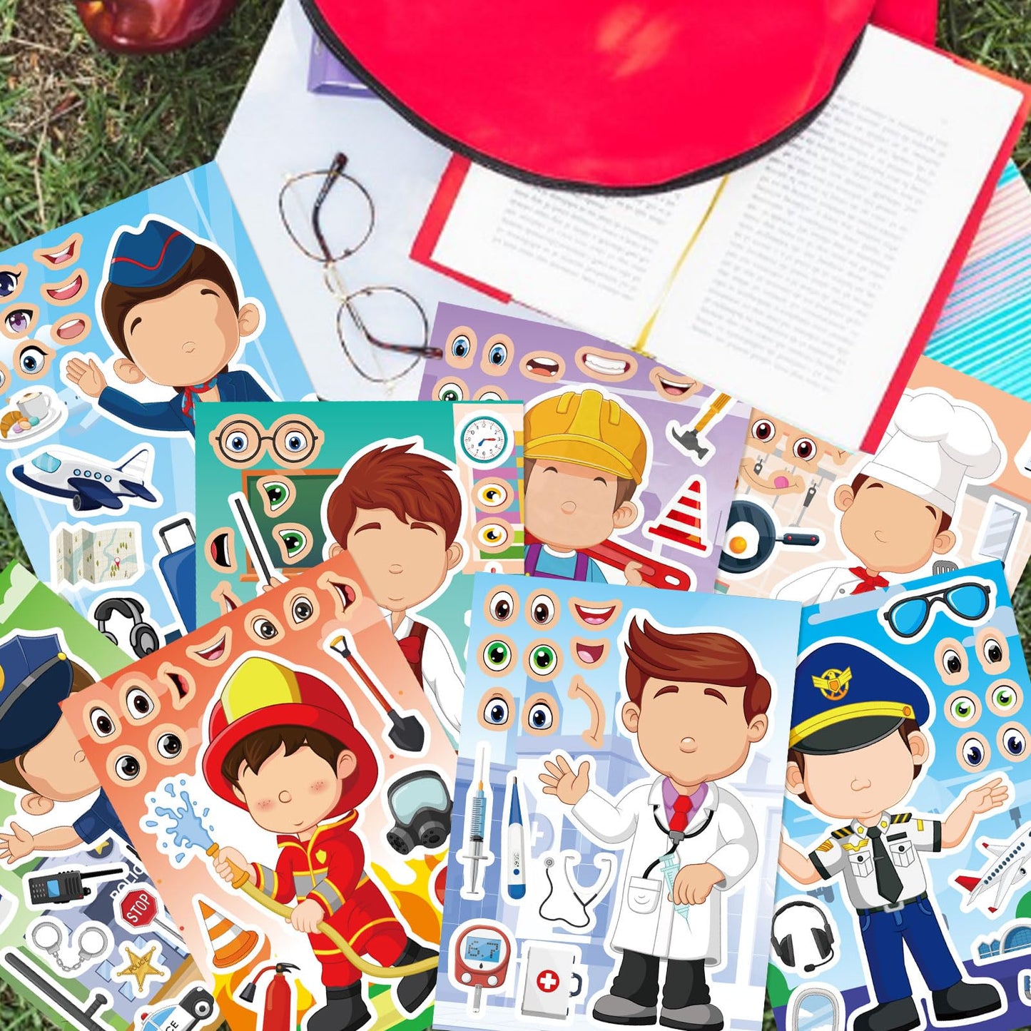 DUJAA 24 Sheets Occupation Post Stickers – Educational Career Stickers for Kids