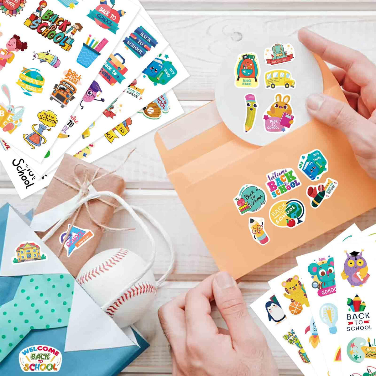 DUJAA Welcome Back-to-School Stickers – 369PCS for First Day, Party Favors & Teacher Rewards