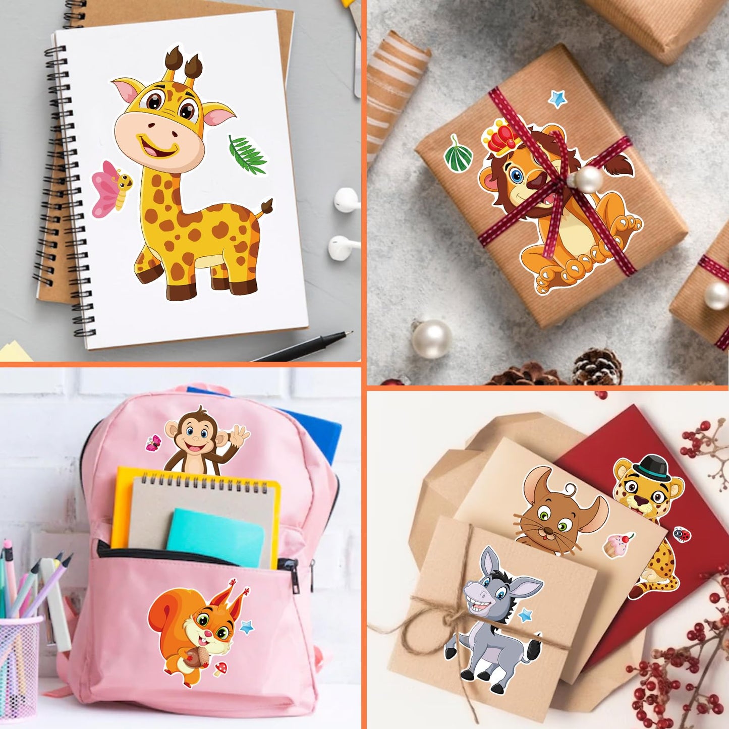 DUJAA 24 Sheets Animal Stickers for Kids – Make-Your-Own Forest Theme Sticker Sheets