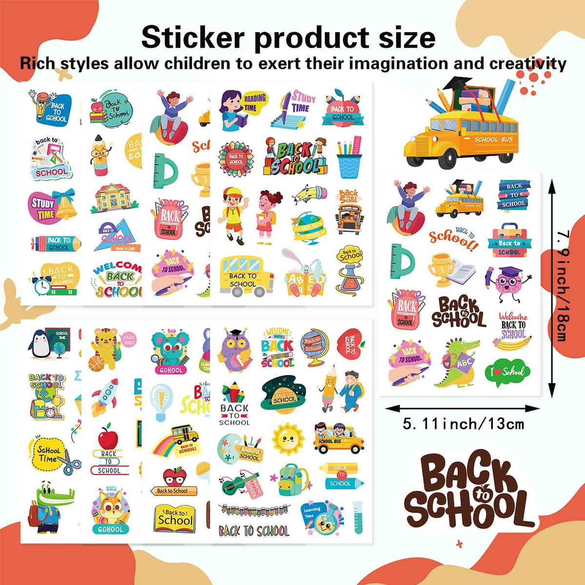 DUJAA Welcome Back-to-School Stickers – 369PCS for First Day, Party Favors & Teacher Rewards