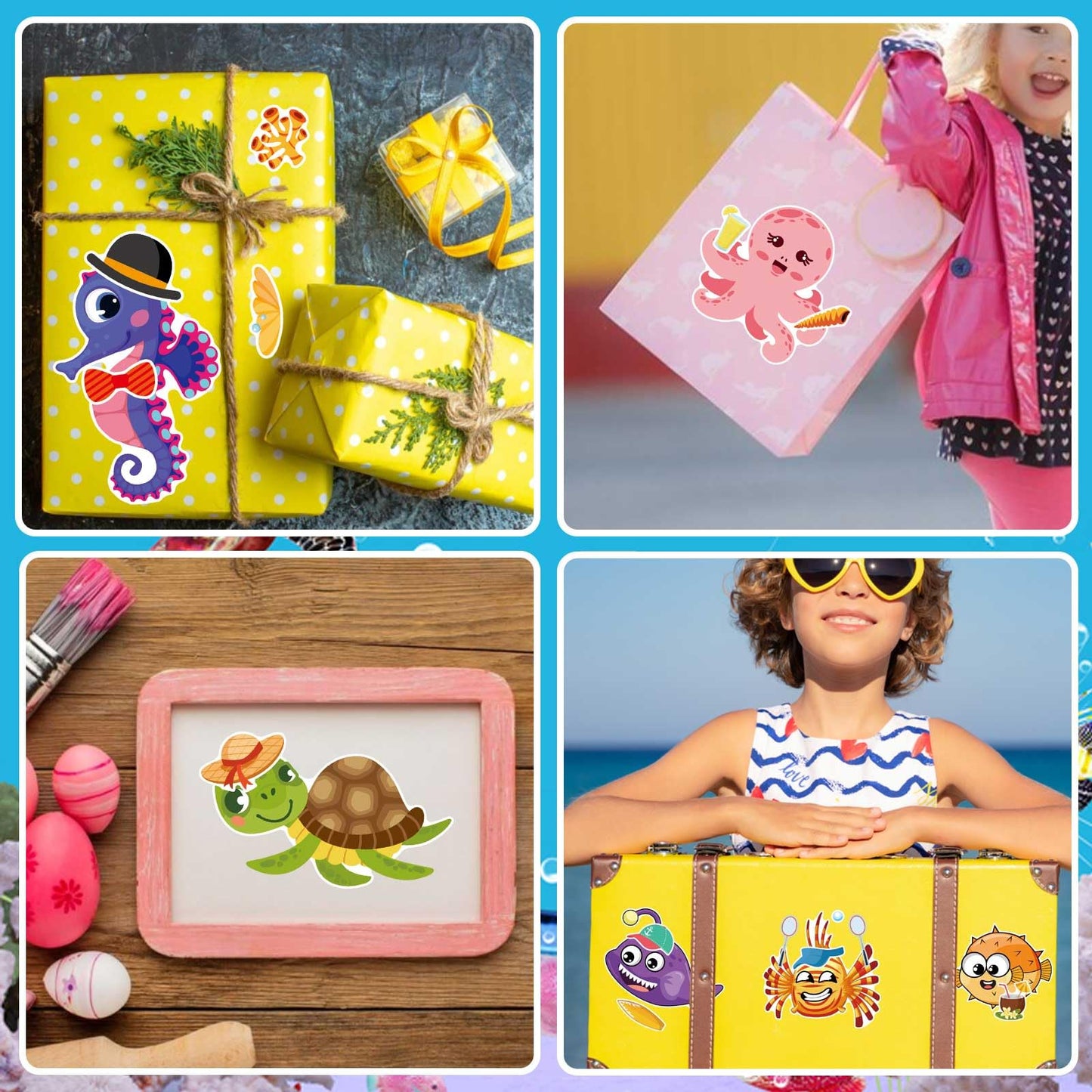 DUJAA 24 Sheets Make Your Own Sea Animals Stickers for Kids | Ocean Themed Face Art