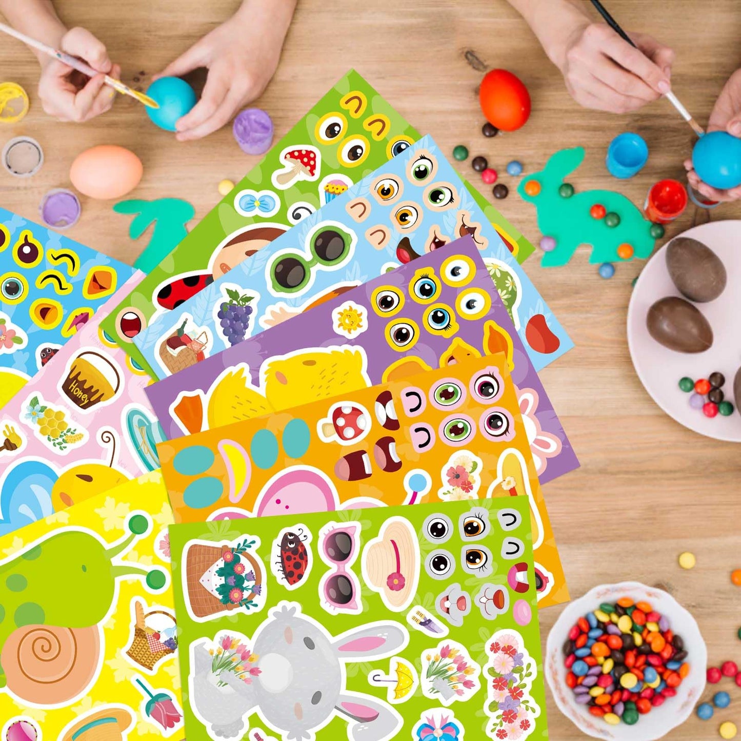 DUJAA 24 Sheets Spring Stickers for Kids – 8 Animal Designs for Easter & Classroom Fun