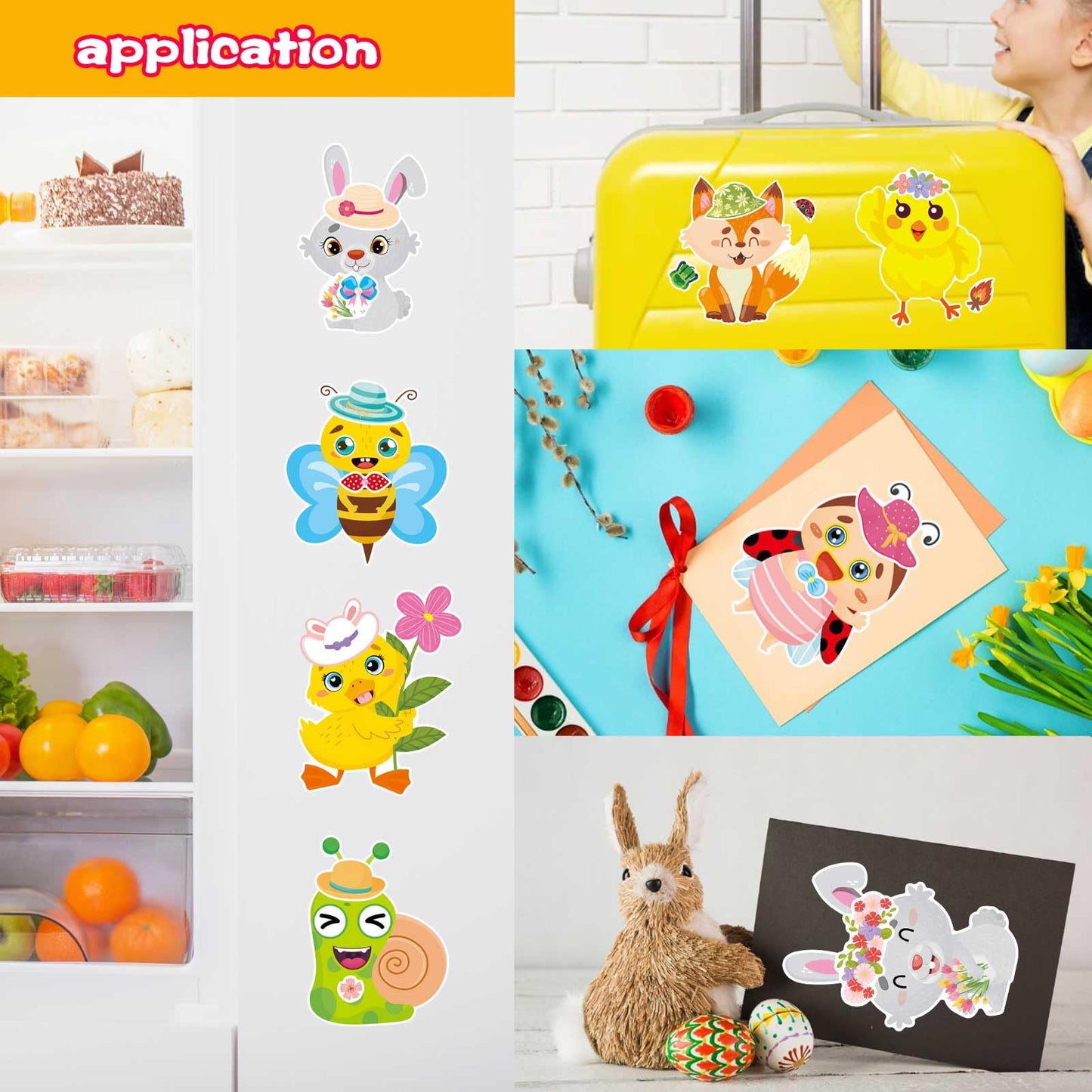 DUJAA 24 Sheets Spring Stickers for Kids – 8 Animal Designs for Easter & Classroom Fun