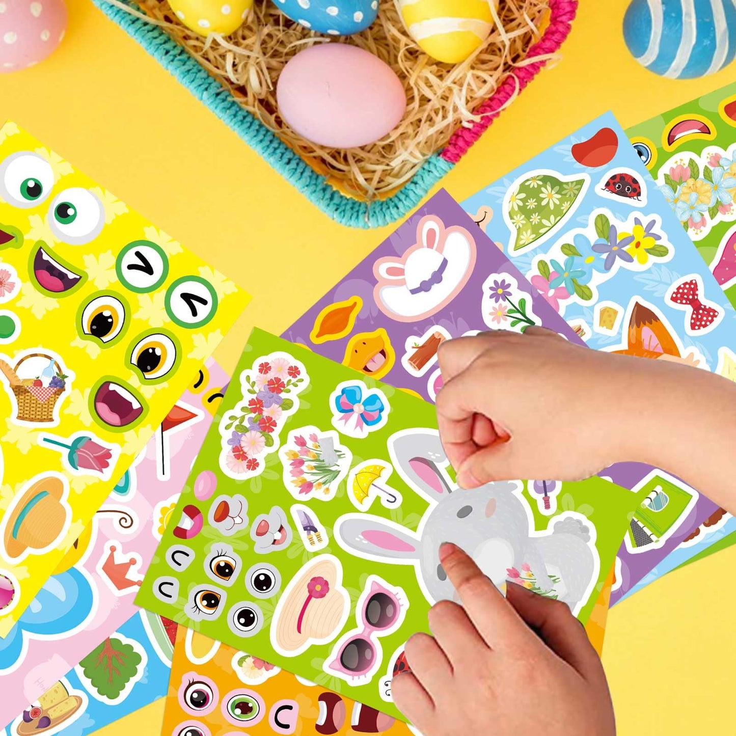 DUJAA 24 Sheets Spring Stickers for Kids – 8 Animal Designs for Easter & Classroom Fun