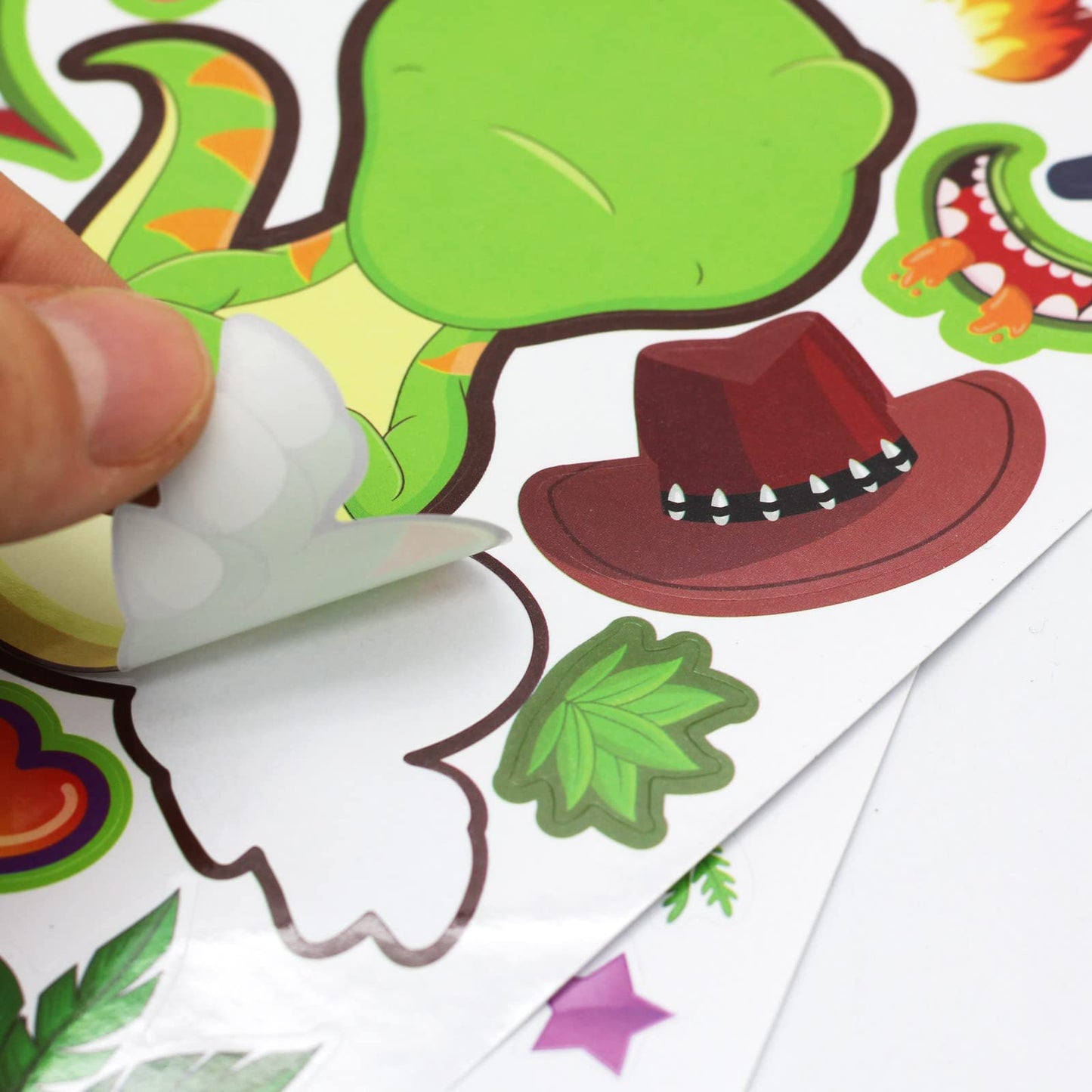 DUJAA 27 Sheet Dinosaur Stickers – DIY Dino Craft for Kids 3+