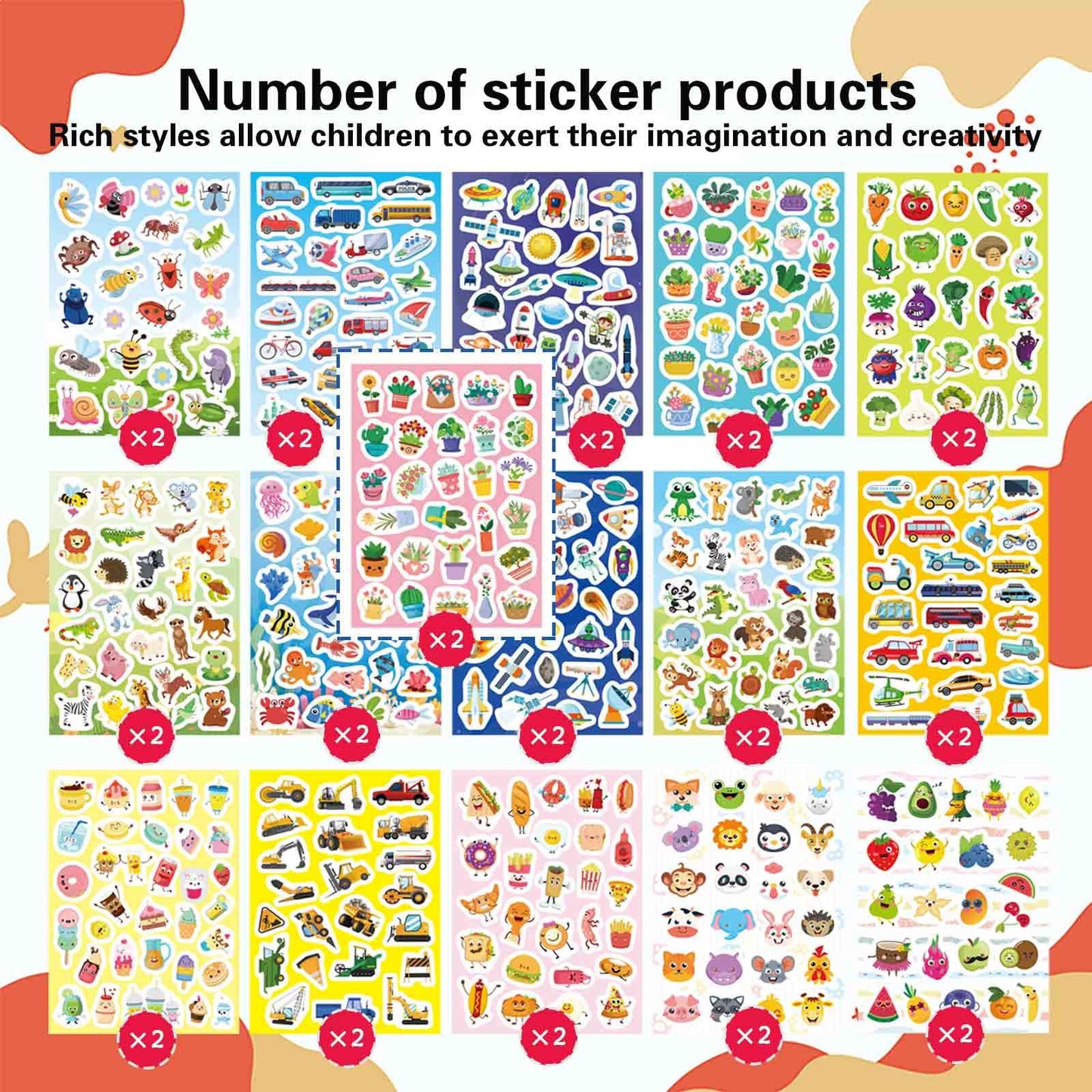 DUJAA 850+ Stickers Pack — 32 Sheets, 16 Themes for Kids
