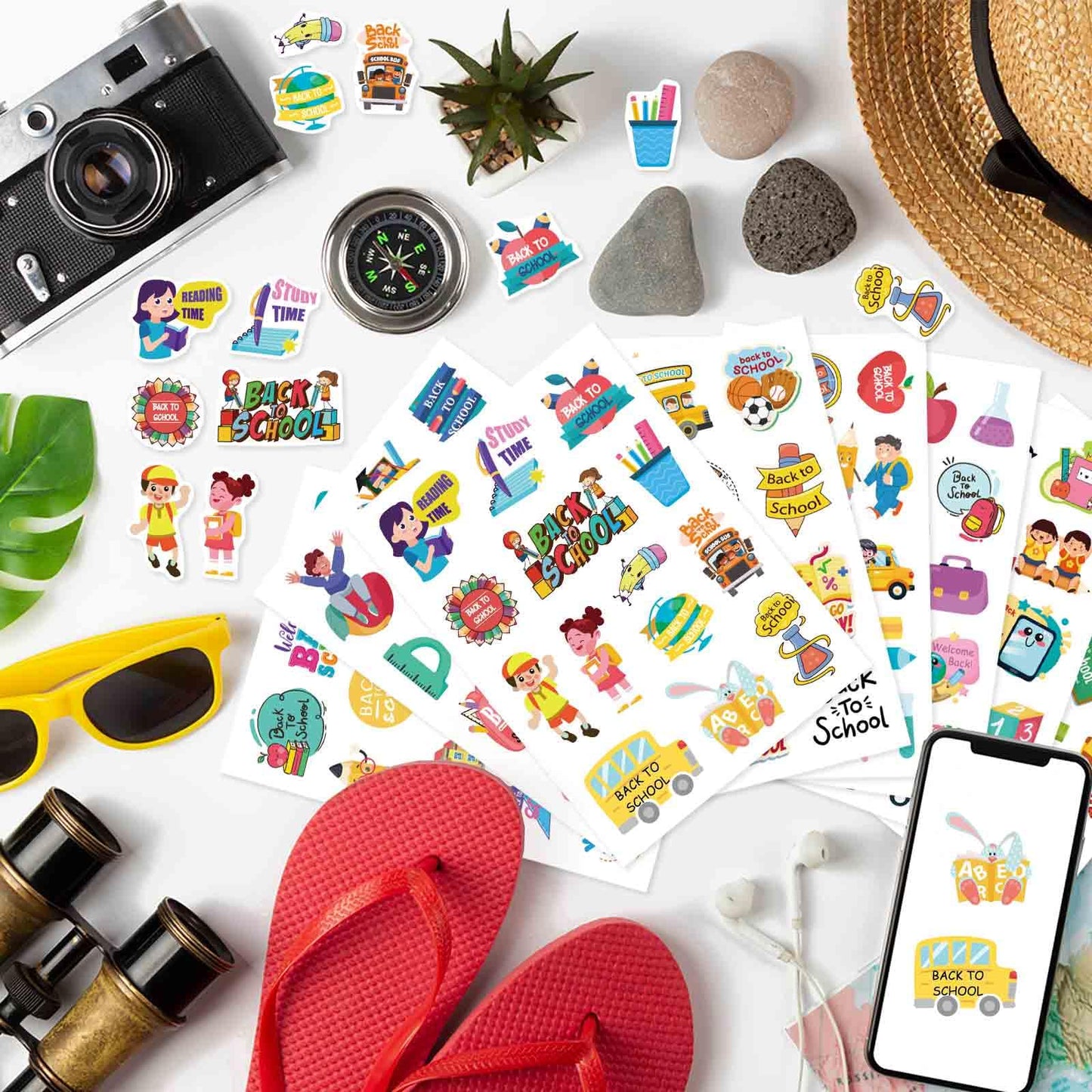 DUJAA Welcome Back-to-School Stickers – 369PCS for First Day, Party Favors & Teacher Rewards