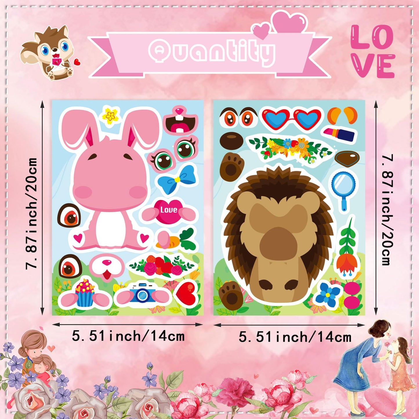 DUJAA 27 Sheets Valentine Stickers for Kids – Make Your Own Face Sticker Crafts