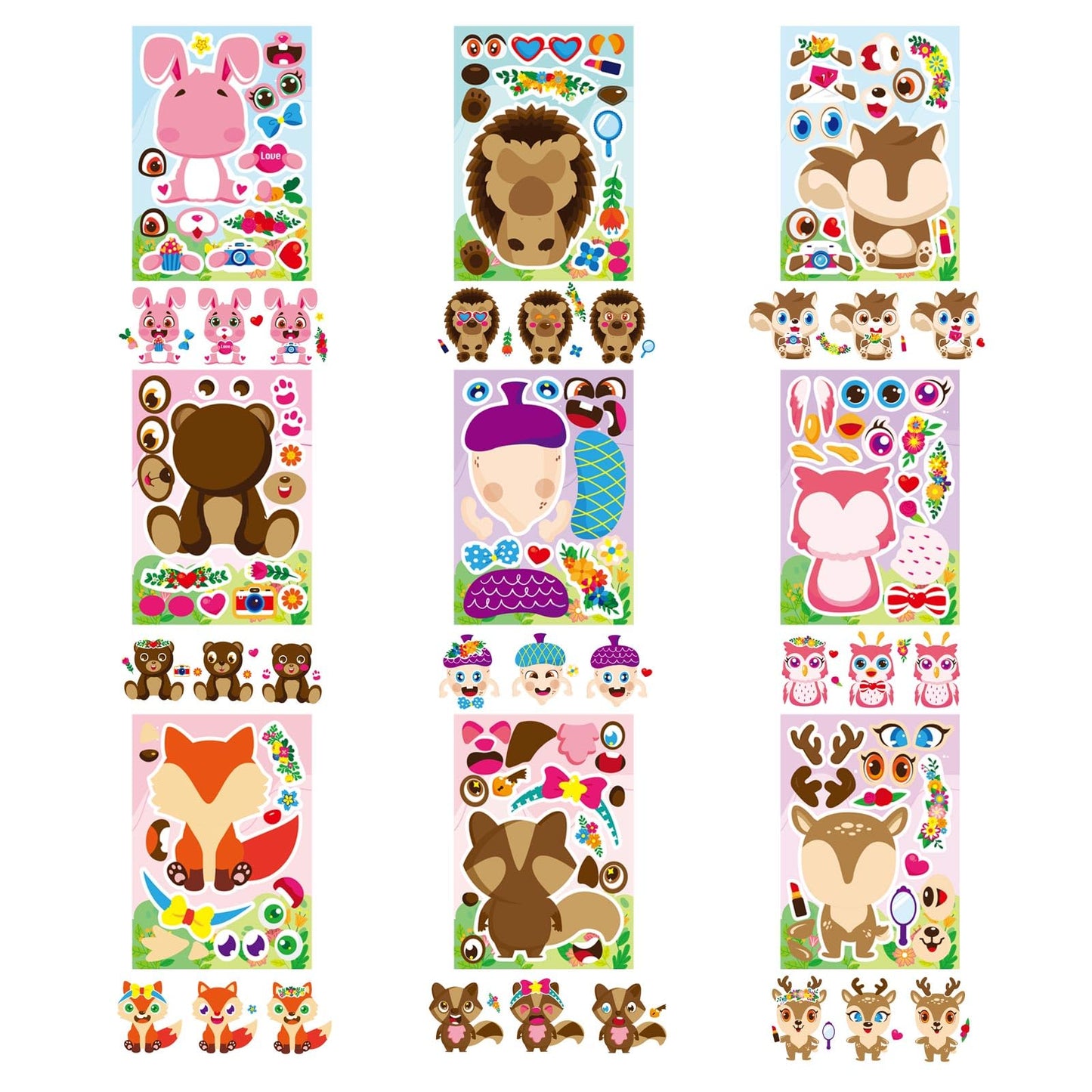 DUJAA 27 Sheets Valentine Stickers for Kids – Make Your Own Face Sticker Crafts