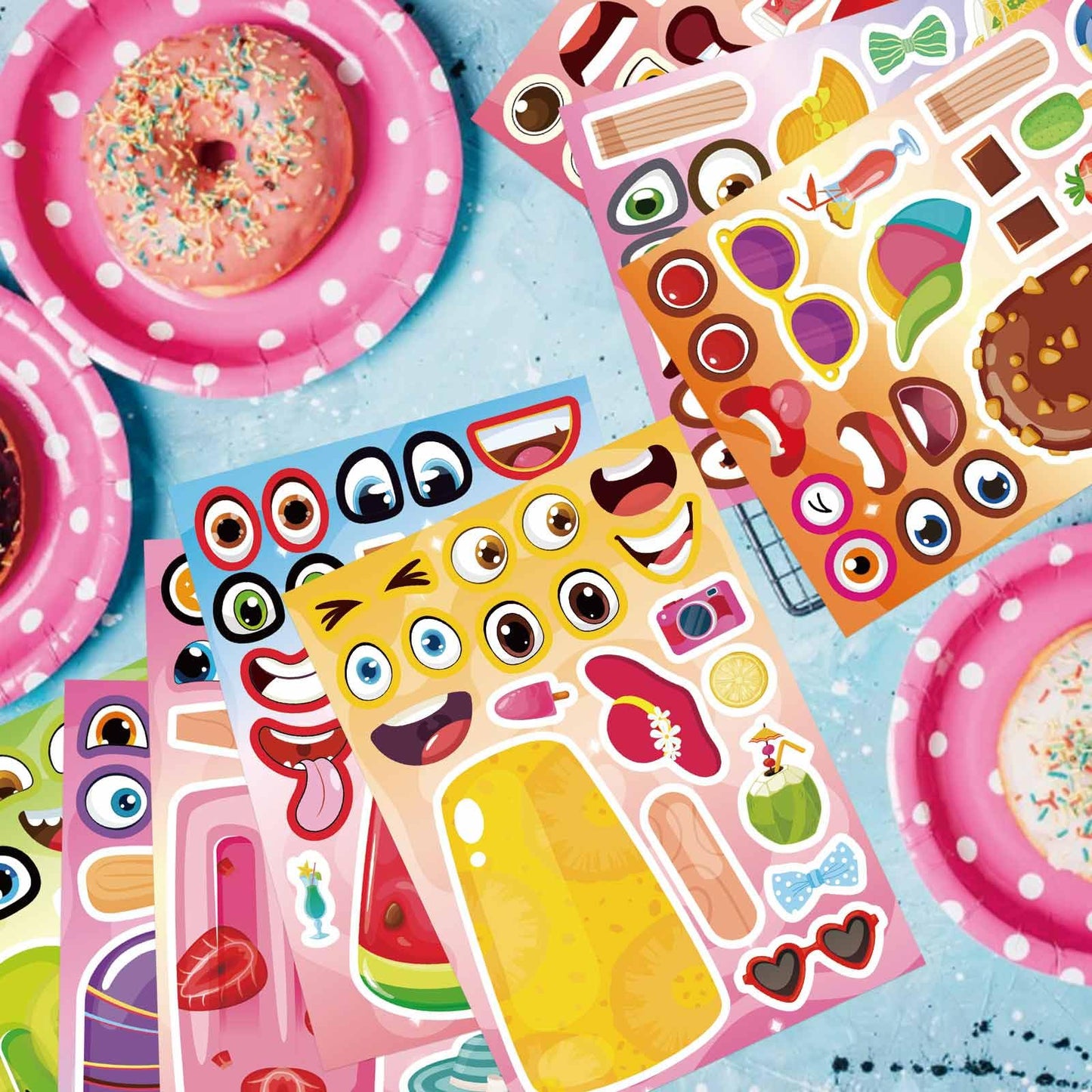 DUJAA 24 Sheets Ice Cream Stickers for Kids | Make Your Own Summer Stickers, Party Favors & Classroom Rewards
