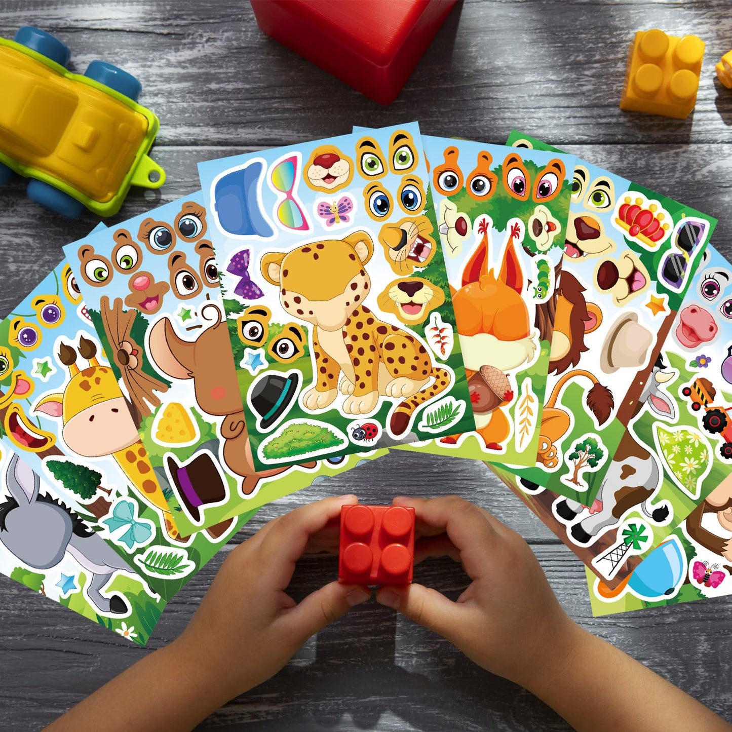 DUJAA 24 Sheets Animal Stickers for Kids – Make-Your-Own Forest Theme Sticker Sheets