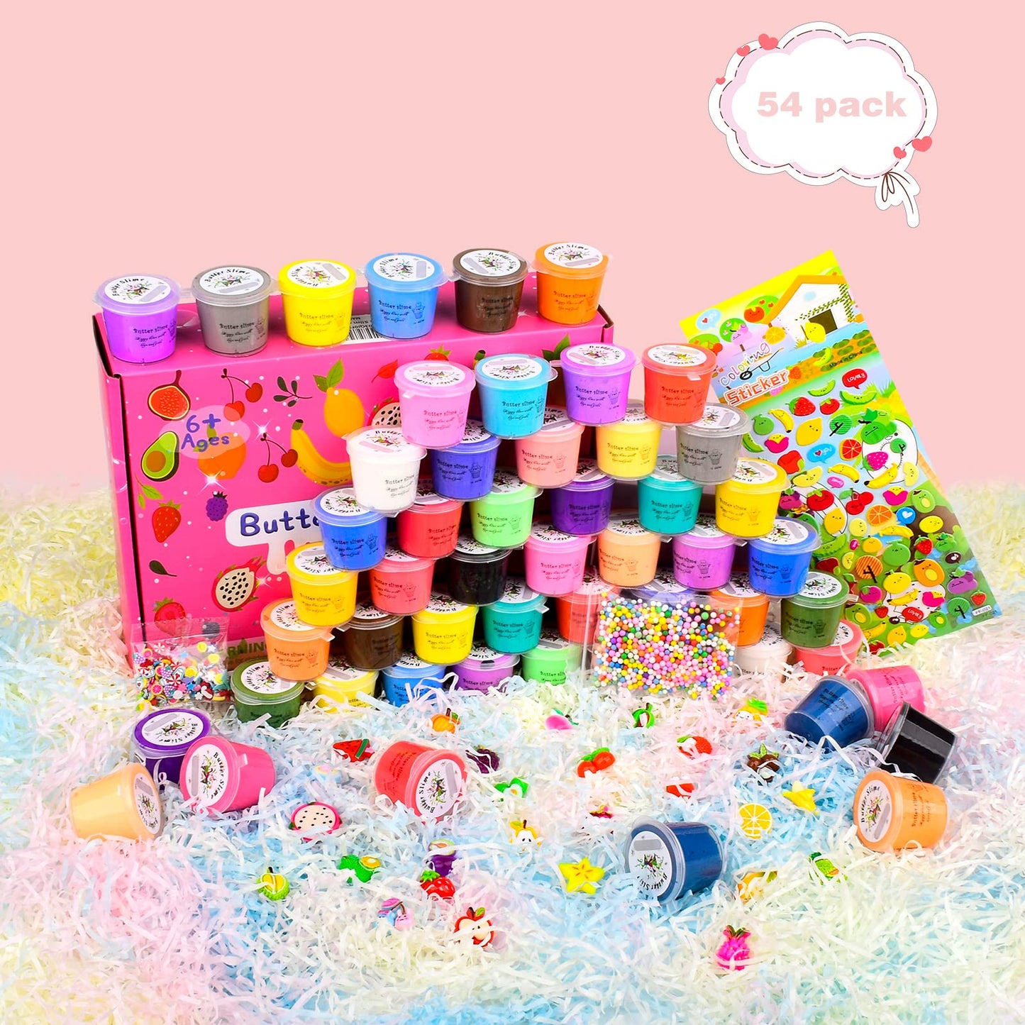 DUJUANHUA 54 Pack Mini Butter Slime Kit – Scented, Soft & Non-Sticky for Kids
