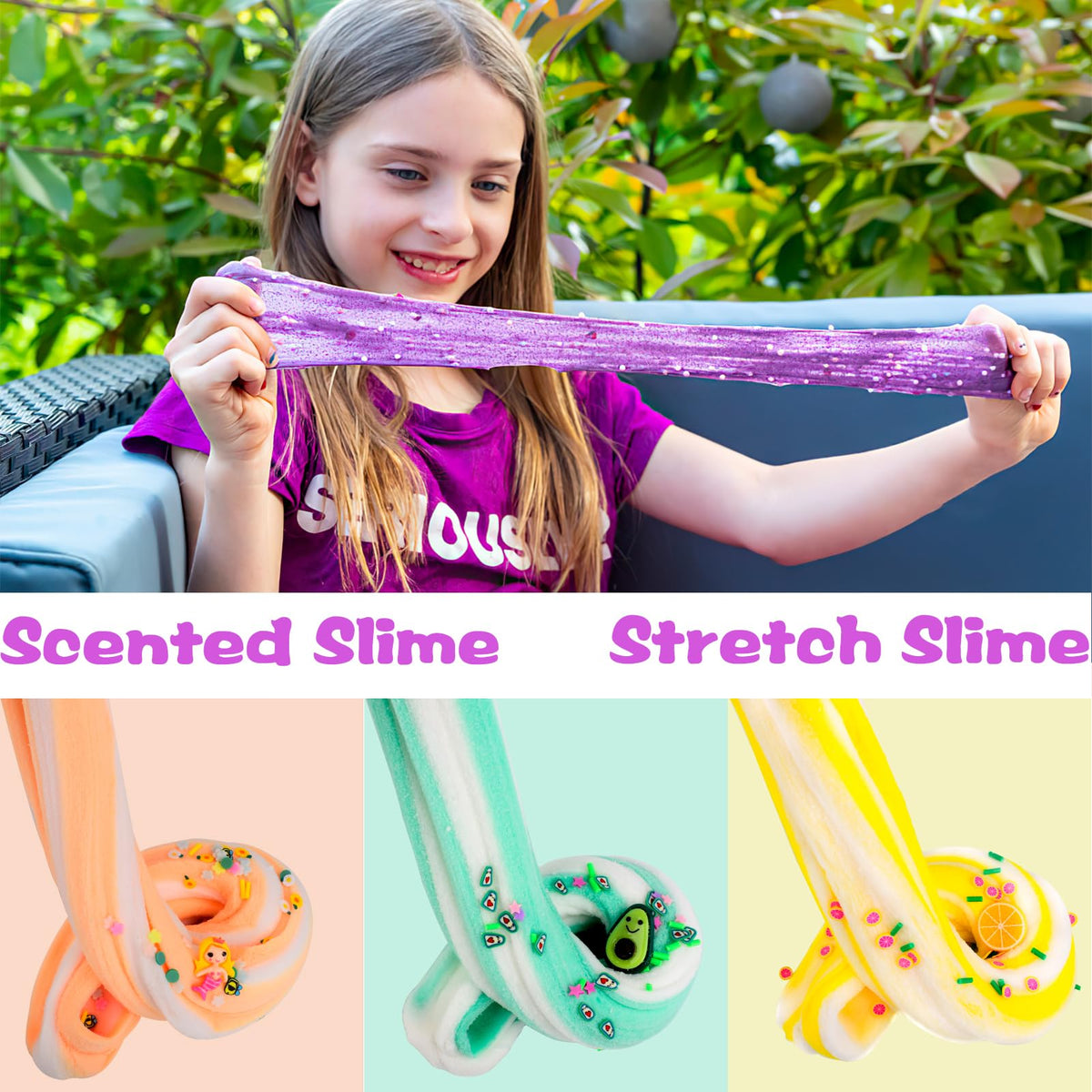DUJUANHUA Cloud Slime Kit – 9 Colorful Scented Slimes with Charms for Kids
