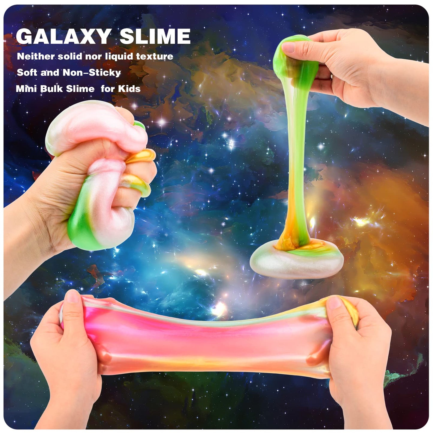 DUJUANHUA 68-Pack Galaxy Slime Kit — Bulk Party Favors & Classroom Prizes