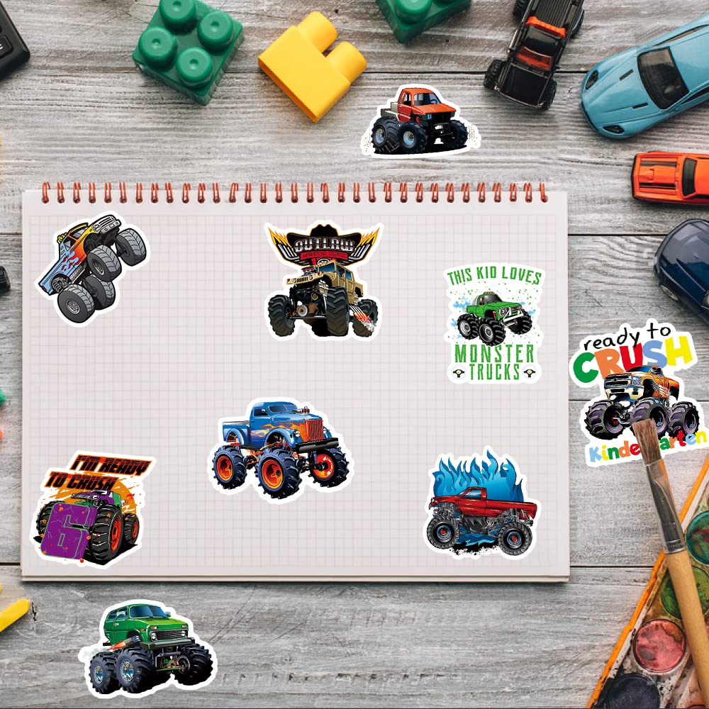 DULEFUN 100PCS Monster Truck Stickers — Waterproof Kids’ Sticker Pack
