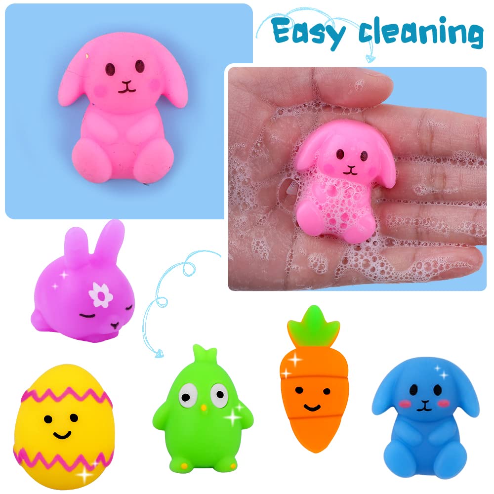 DULEFUN 36-Pcs Easter Mochi Squishy Toys – Bunny, Egg & Fidget Stress Relief