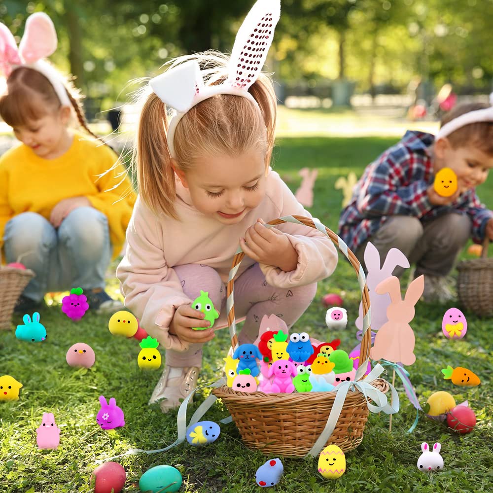 DULEFUN 36-Pcs Easter Mochi Squishy Toys – Bunny, Egg & Fidget Stress Relief