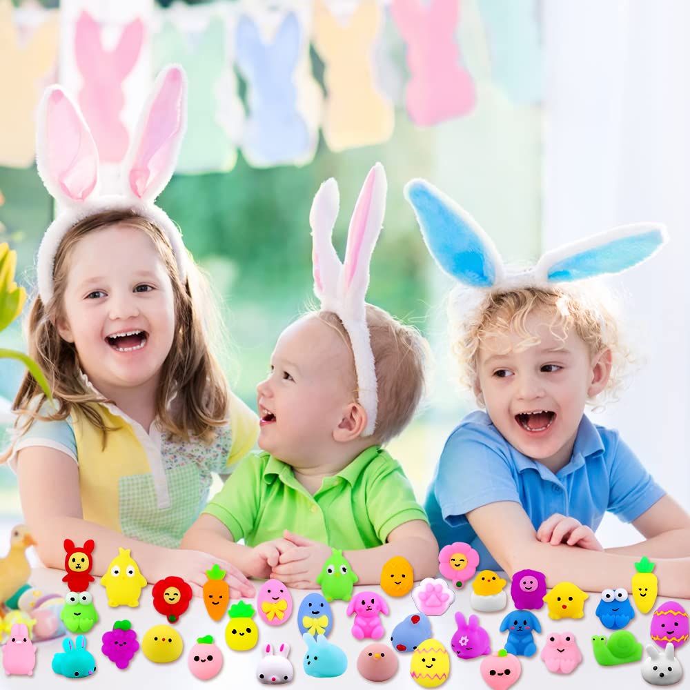 DULEFUN 36-Pcs Easter Mochi Squishy Toys – Bunny, Egg & Fidget Stress Relief