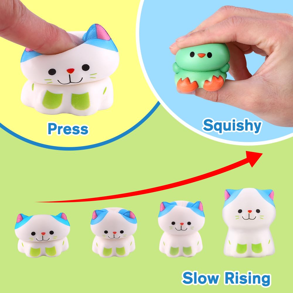 DULEFUN 24pcs Prefilled Easter Eggs with Animal Squishy Toys | Party Favors & Basket Stuffers