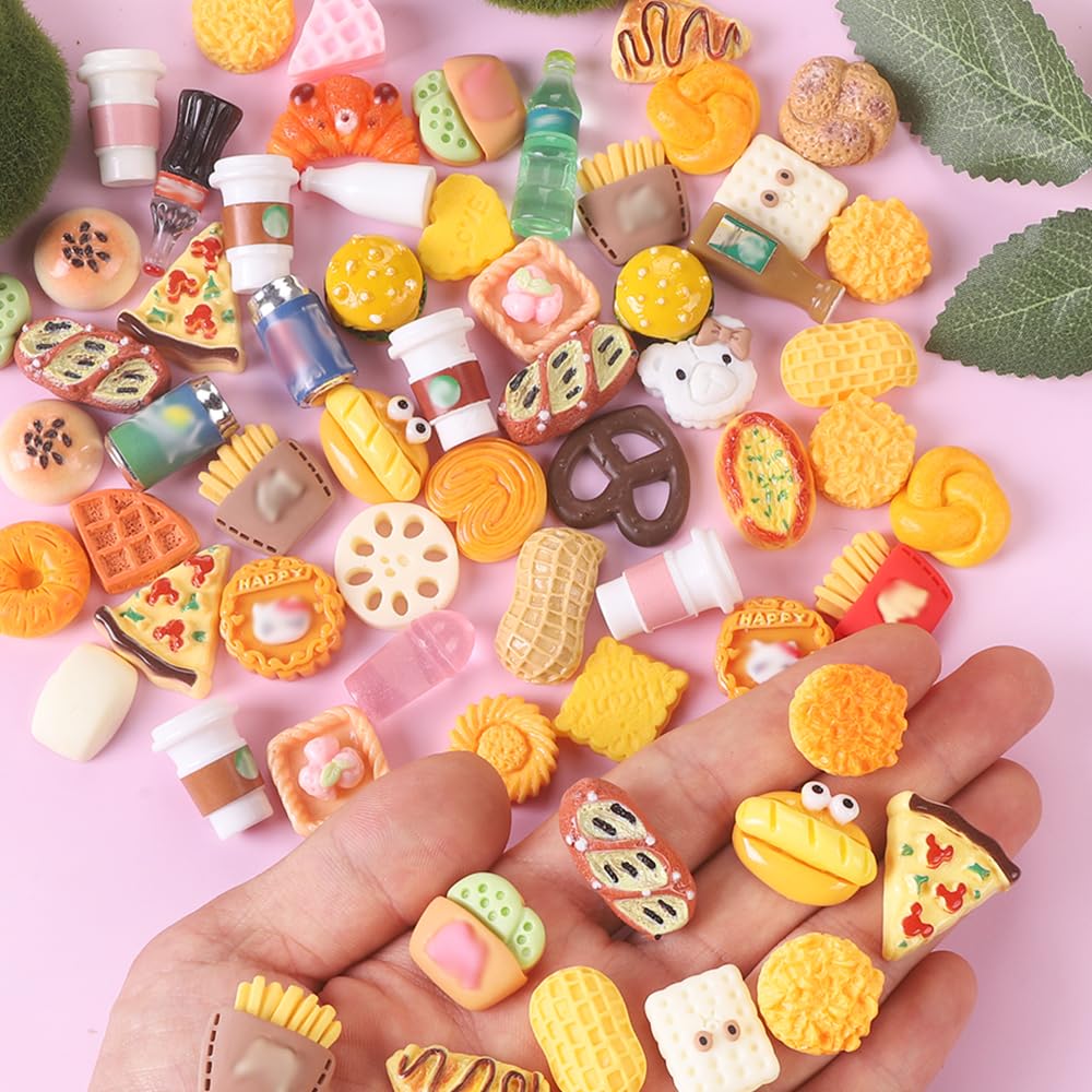 DULEFUN 100pcs Miniature Food & Drink Bottles Set – Resin Dollhouse Toys for Pretend Play