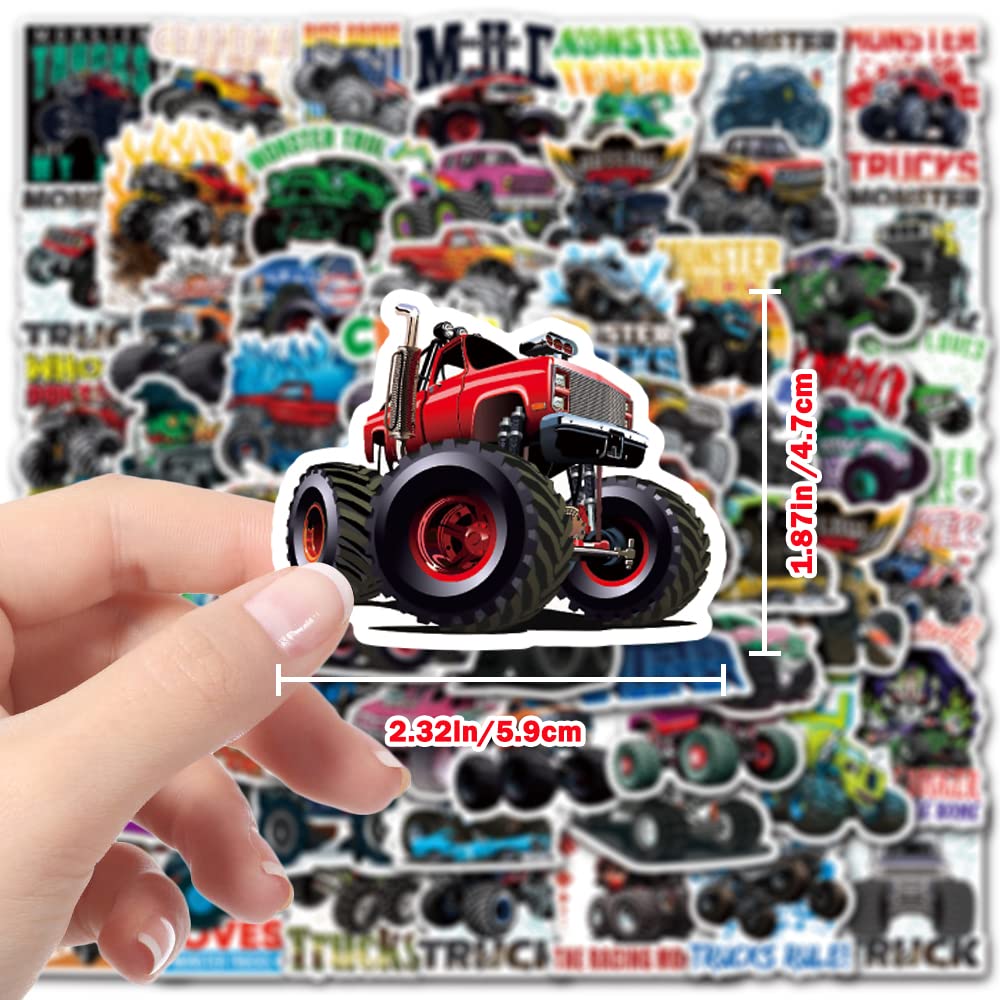 DULEFUN 100PCS Monster Truck Stickers — Waterproof Kids’ Sticker Pack