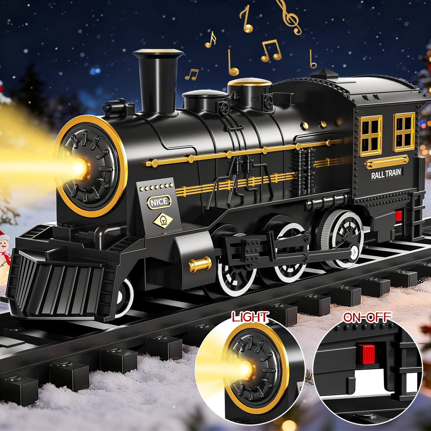 DULONIME Train Set for Toddlers 3-4 — Electrical Trains with Track, Light & Sound