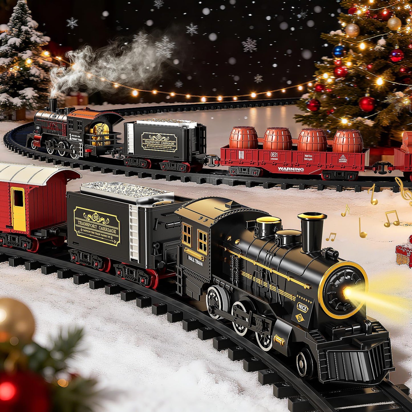 DULONIME Train Set for Toddlers 3-4 — Electrical Trains with Track, Light & Sound