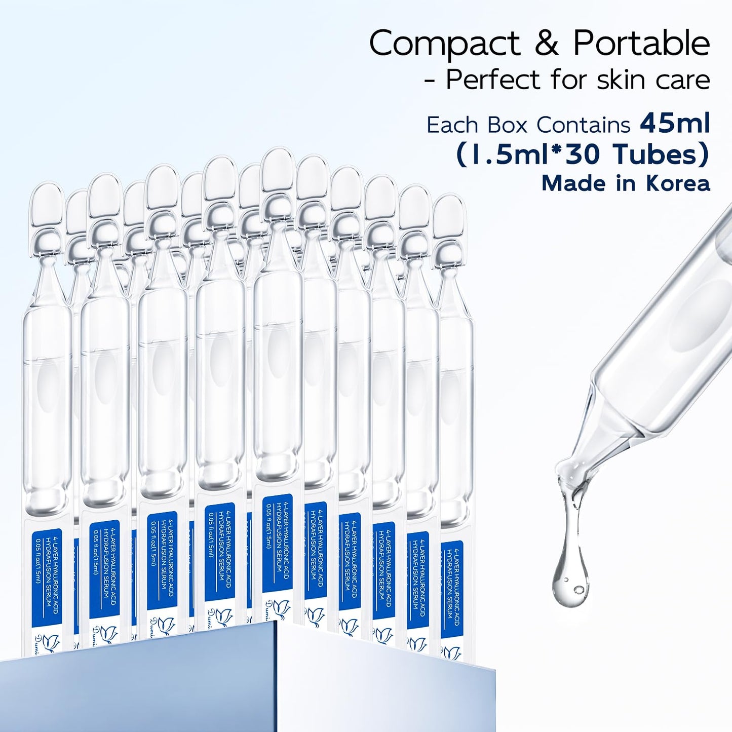 Dumie 3% Hyaluronic Acid Serum – 4-HA Hydration with Ceramide NP & Acetyl Hexapeptide-8
