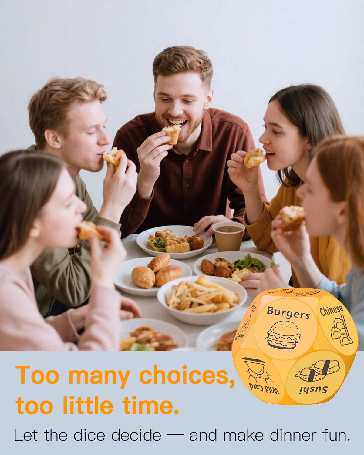 Dumsud Date Night Dice — Valentines Gifts for Couples & Food Decision Game