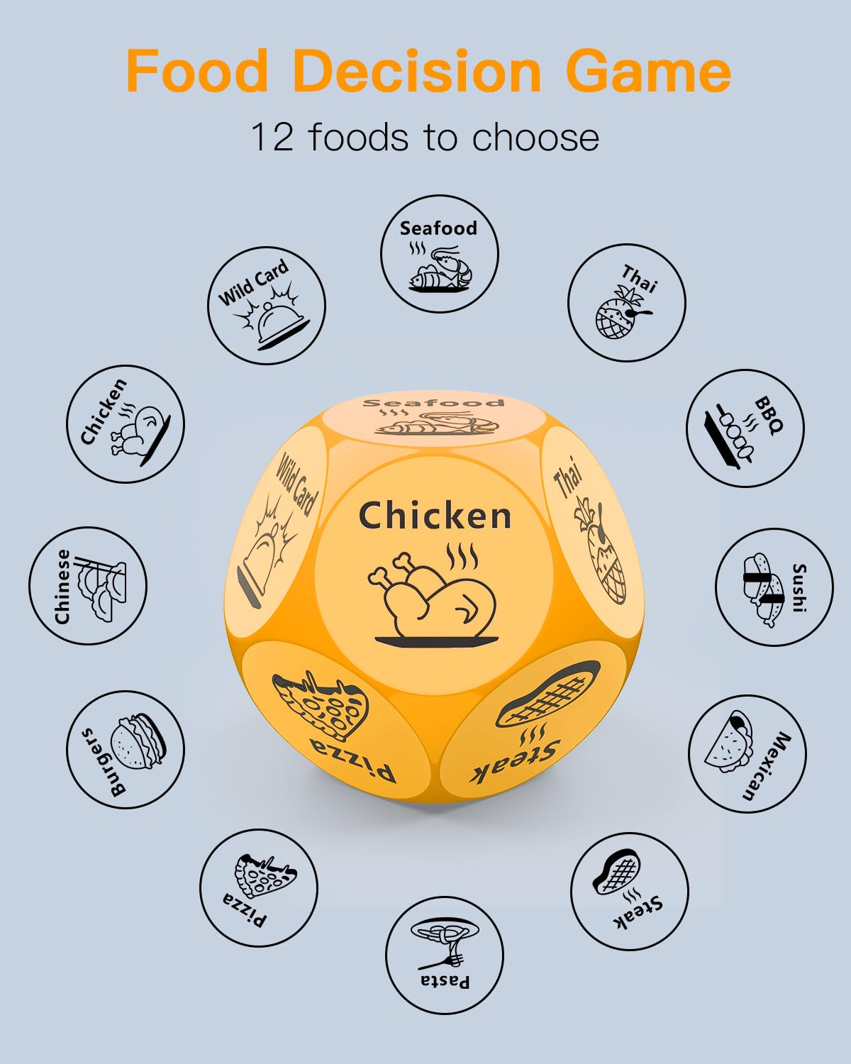 Dumsud Date Night Dice — Valentines Gifts for Couples & Food Decision Game