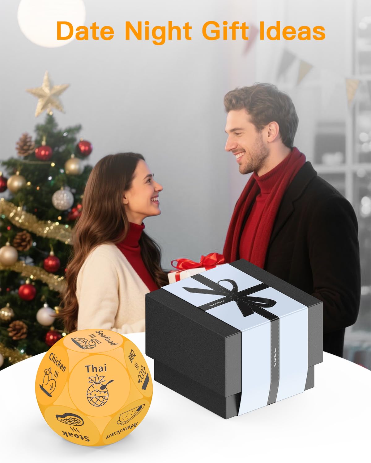Dumsud Date Night Dice — Valentines Gifts for Couples & Food Decision Game