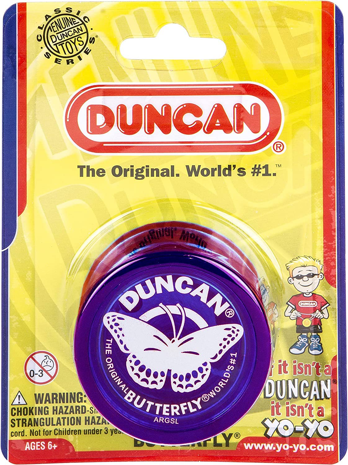 Duncan Butterfly Yo-Yo (3124BU-ECHAP) - Beginner Steel Axle, Purple