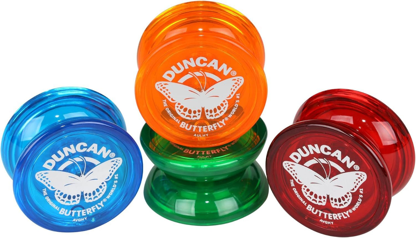 Duncan Butterfly Yo-Yo – Beginner-Friendly Steel Axle, Blue Plastic Body