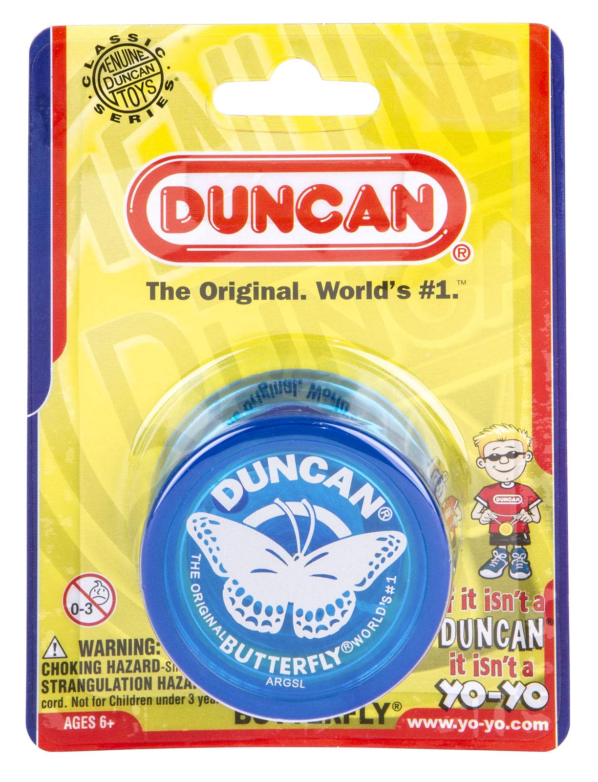 Duncan Butterfly Yo-Yo – Beginner-Friendly Steel Axle, Blue Plastic Body