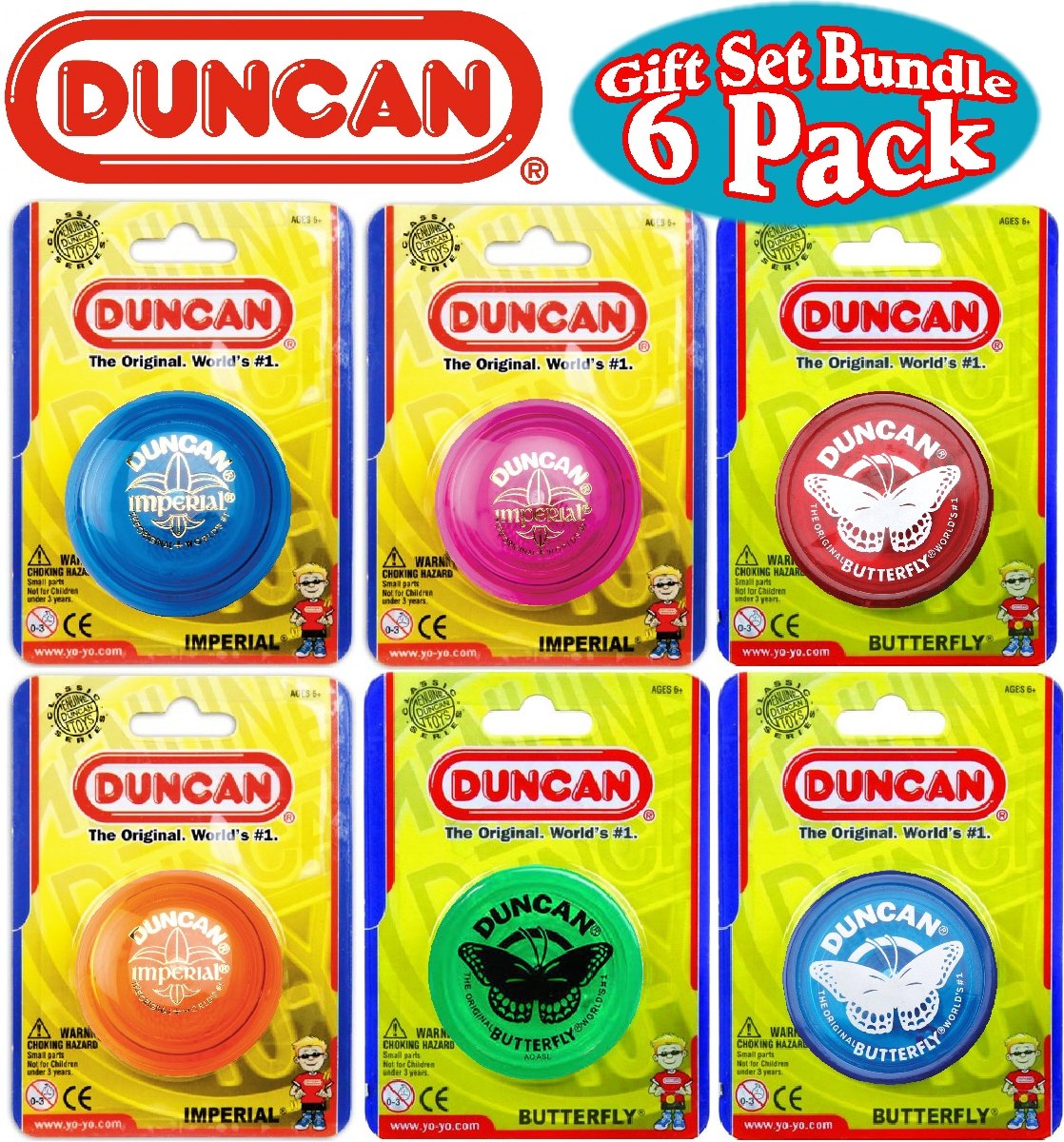Duncan Imperial (3) & Butterfly (3) Deluxe Gift Set Bundle – 6 Pack (Assorted Colors)