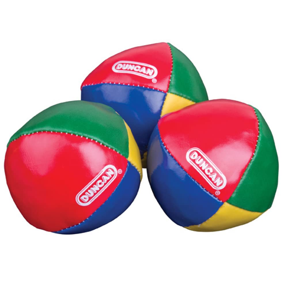 Duncan Juggling Balls Pack of 3 – Multicolor Vinyl, 4-Panel No-Bounce Design