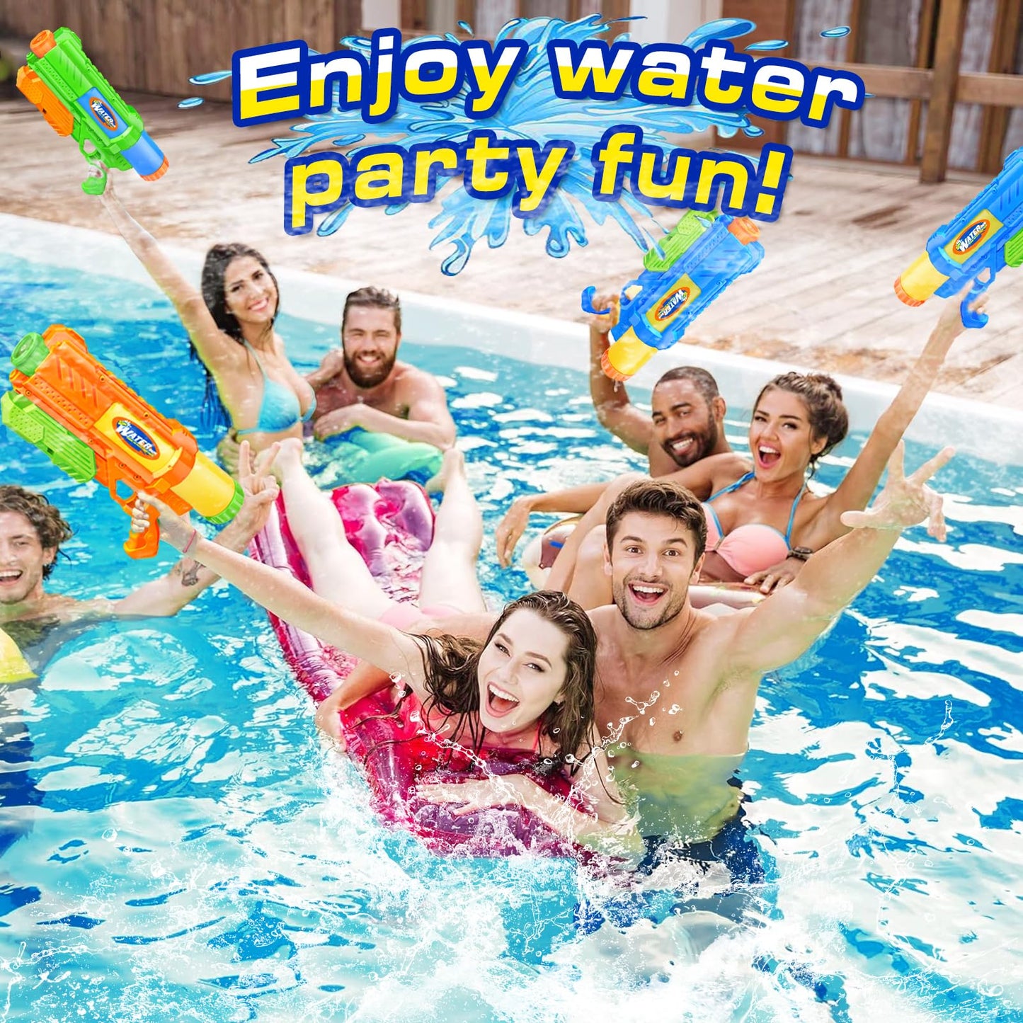 DUNEMEI 2-Pack Super Water Gun 1200cc – Long-Range Squirt Blasters for Kids & Adults