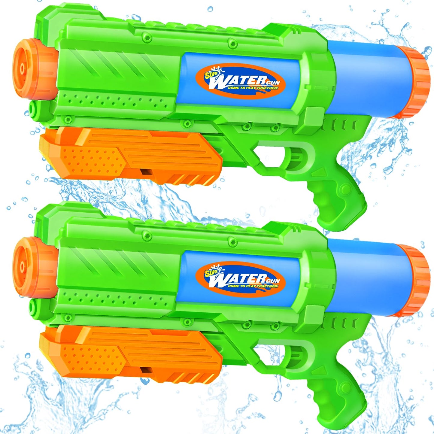 DUNEMEI Super Water Gun 2-Pack 1200cc – Long-Range Squirt Blasters for Kids & Adults