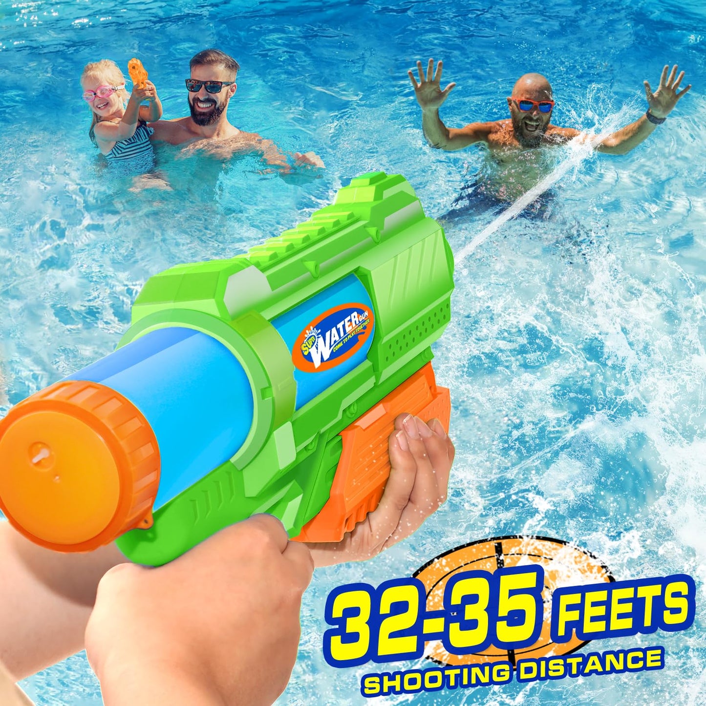 DUNEMEI Super Water Gun 2-Pack 1200cc – Long-Range Squirt Blasters for Kids & Adults