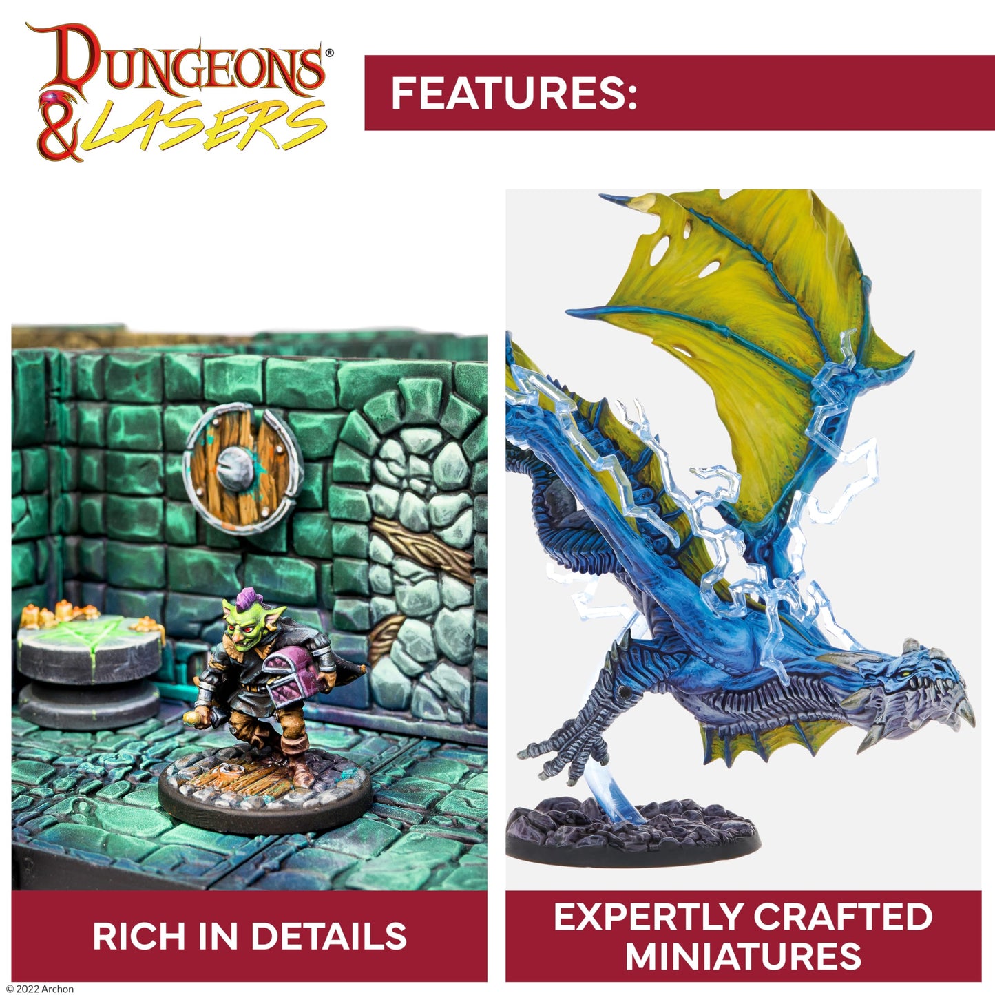 Dungeons & Lasers NPC DND Miniatures Pack — 68 Figures, 28mm, Scenic Bases