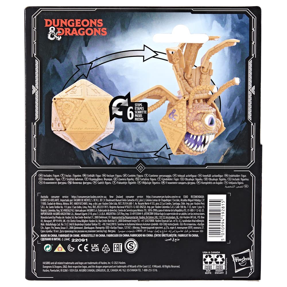Dungeons & Dragons Dicelings Beholder – Giant d20 Transforming Monster Figure | Collectible D&D Dice (F5213)