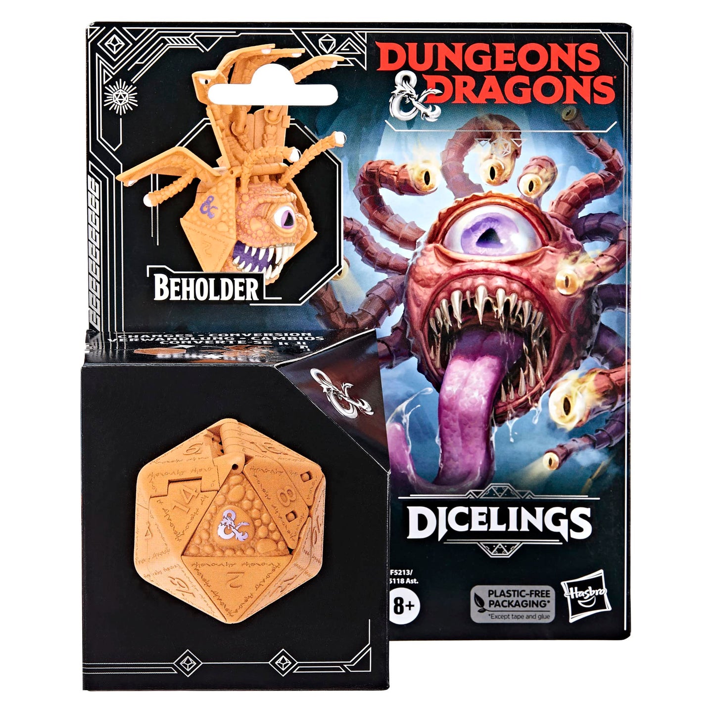 Dungeons & Dragons Dicelings Beholder – Giant d20 Transforming Monster Figure | Collectible D&D Dice (F5213)