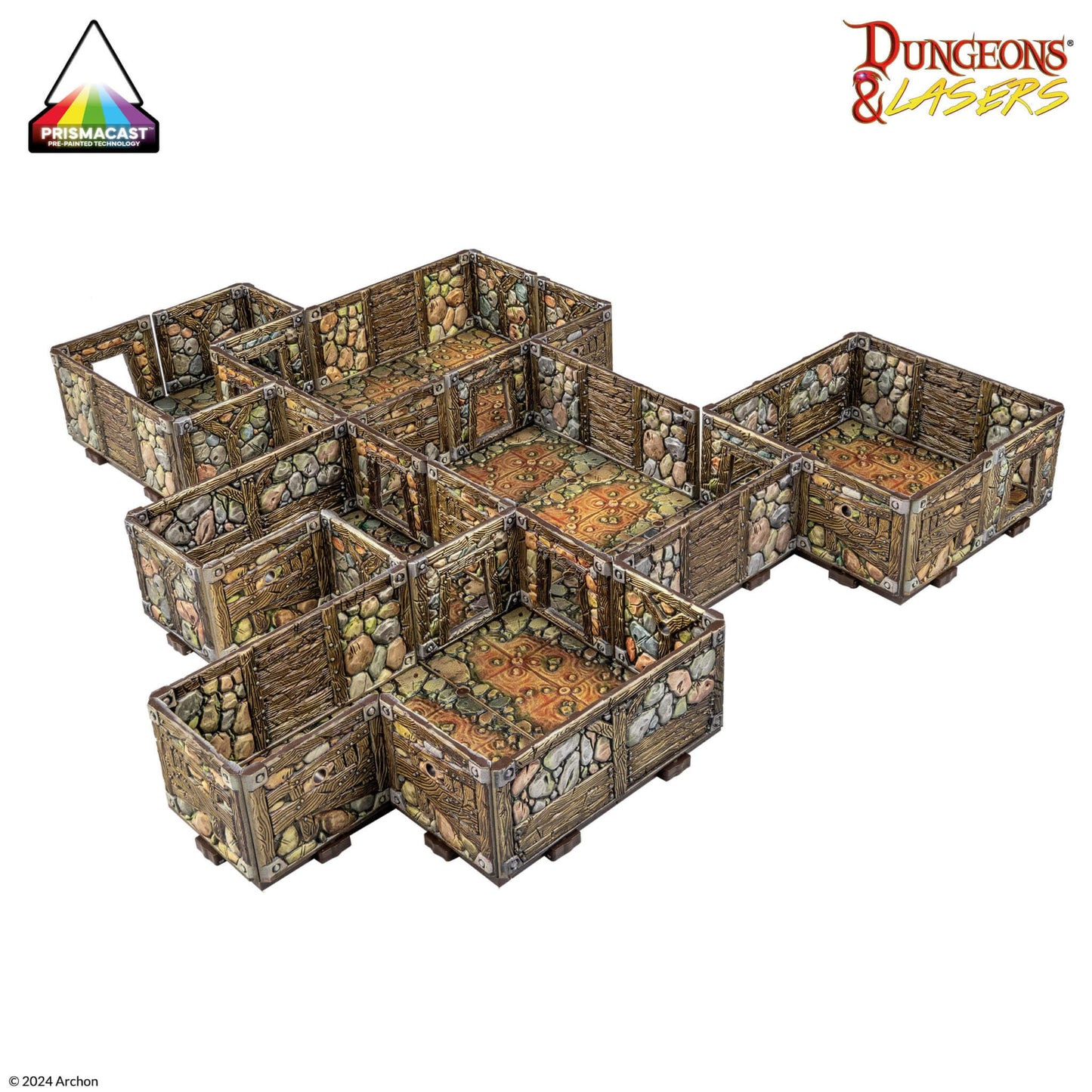 Dungeons & Lasers Abandoned Mines Pre-painted Terrain Set – 5E DND, 28-32mm Miniatures