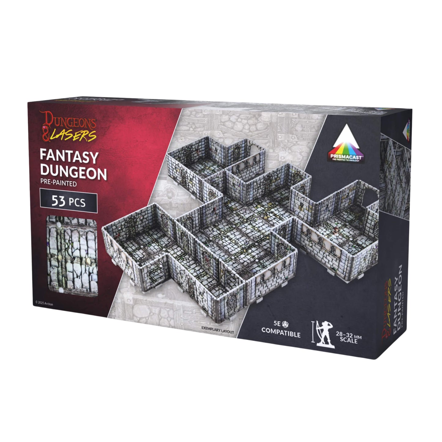 Dungeons & Lasers Prepainted Terrain Sets for DND – 5E Compatible, 28–32mm, Modular, Fast Assembly