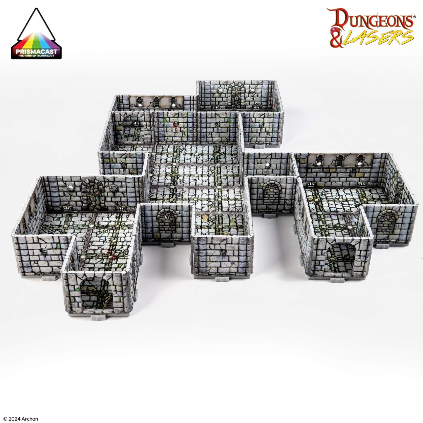 Dungeons & Lasers Prepainted Terrain Sets for DND – 5E Compatible, 28–32mm, Modular, Fast Assembly