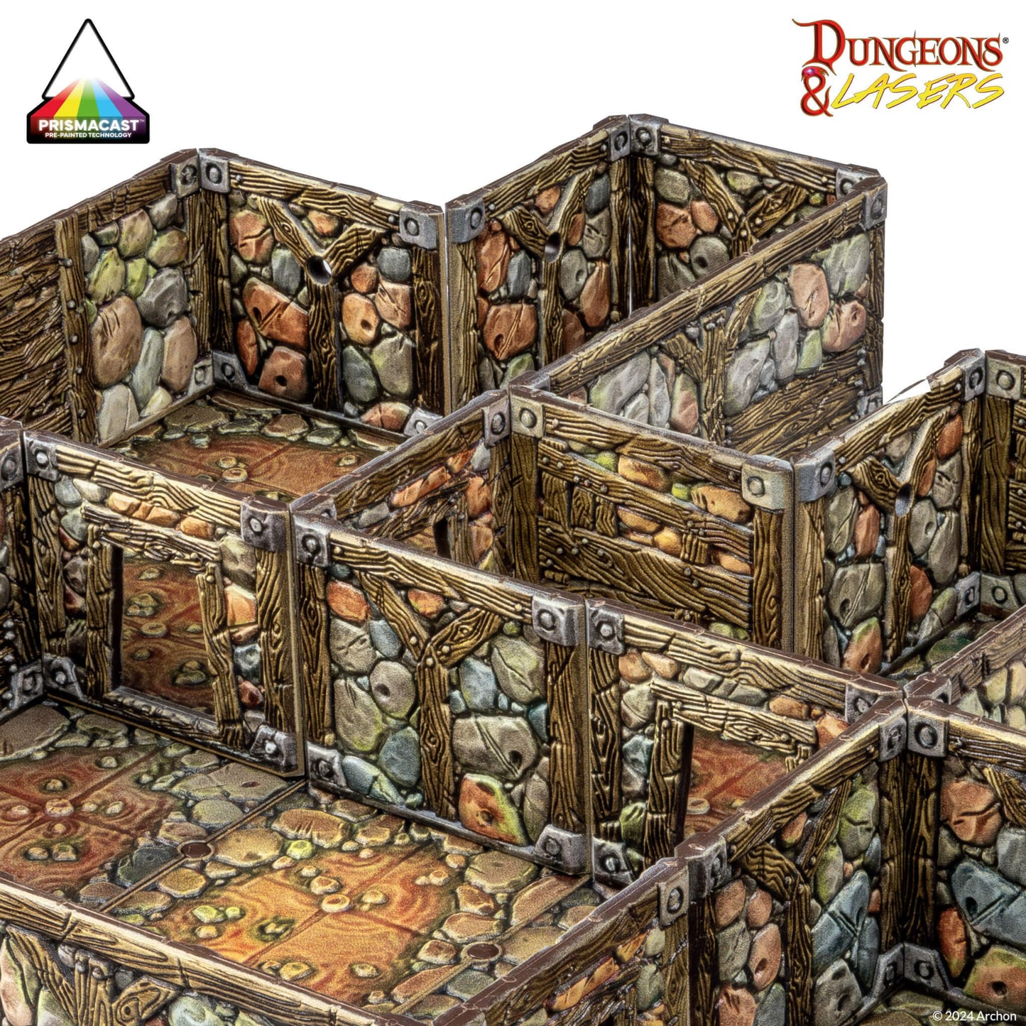Dungeons & Lasers Abandoned Mines Pre-painted Terrain Set – 5E DND, 28-32mm Miniatures