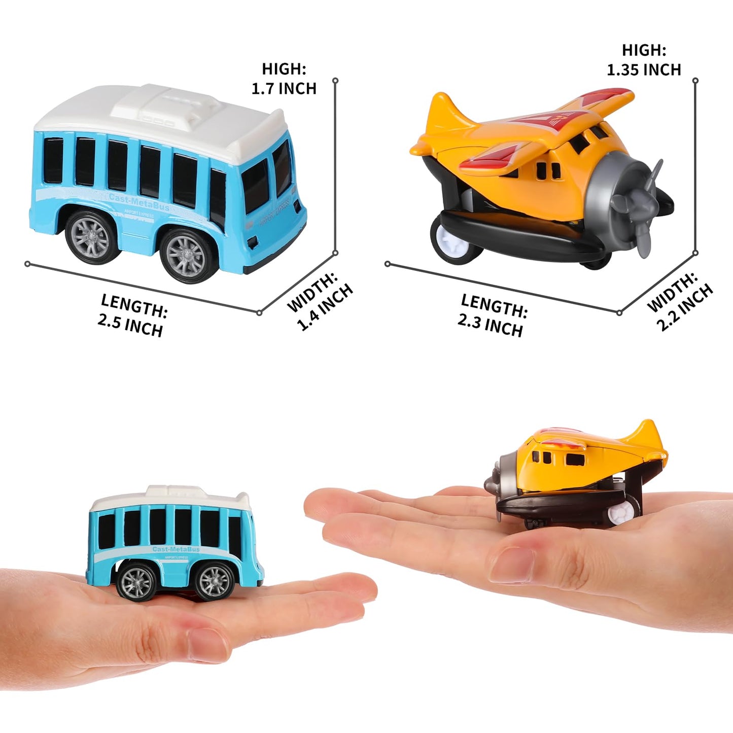 DUNRIOG 18-Pack Pull Back Cars & Airplanes – Mini Die-Cast Toys for Kids