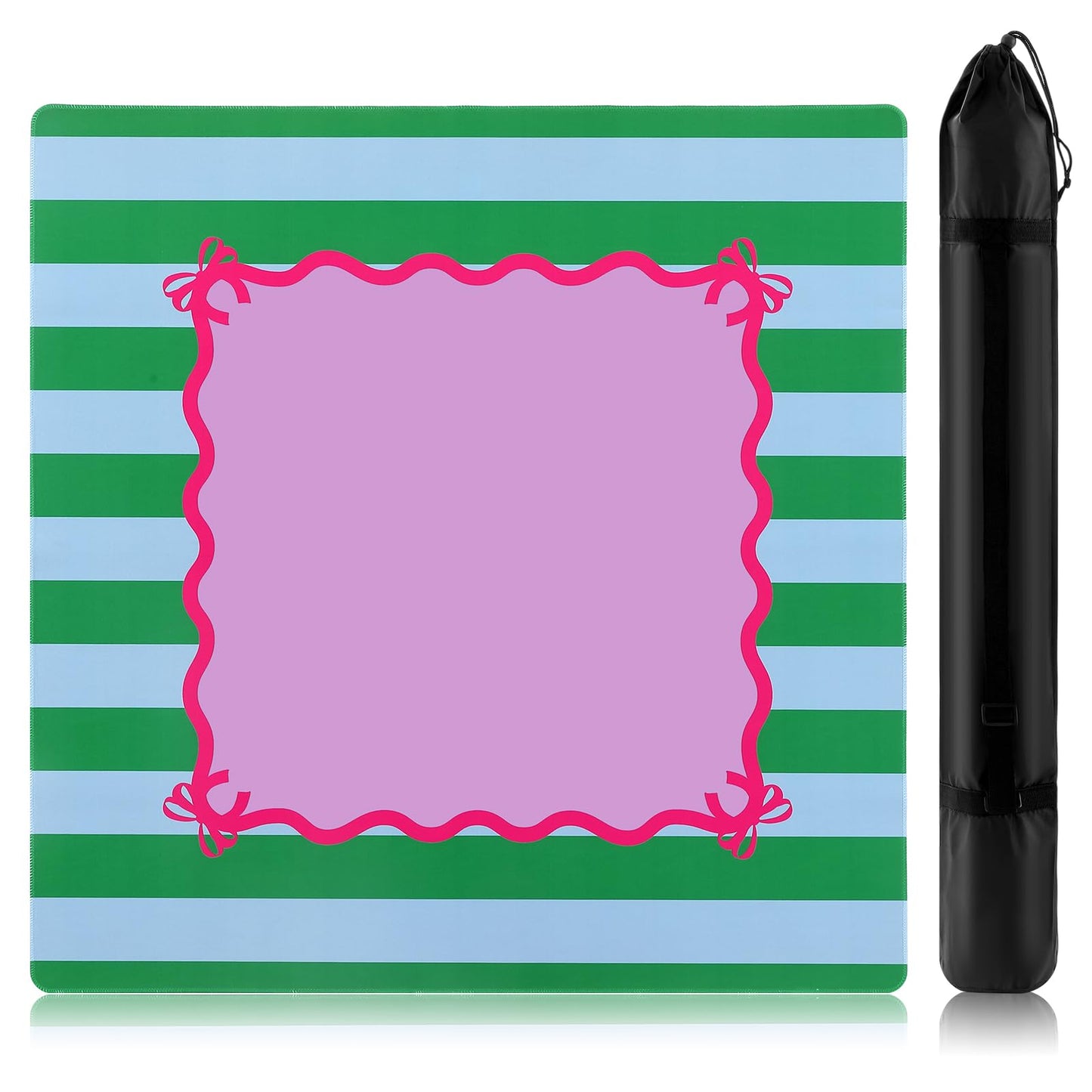 Dunzy 33x33 Mahjong Mat with Carrying Bag – Non-Slip, Noise-Reducing Rubber Table Cover (Purple)