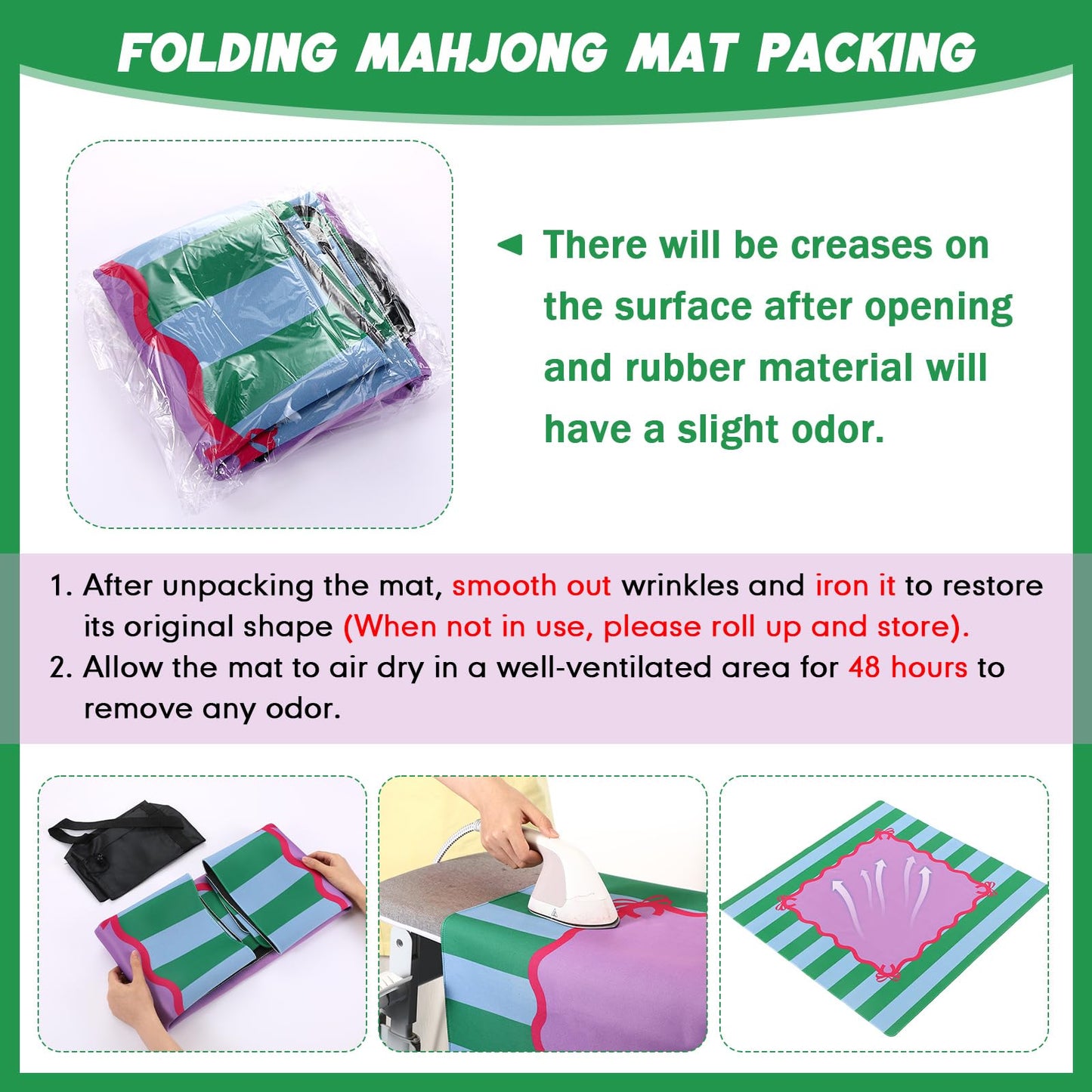 Dunzy 33x33 Mahjong Mat with Carrying Bag – Non-Slip, Noise-Reducing Rubber Table Cover (Purple)