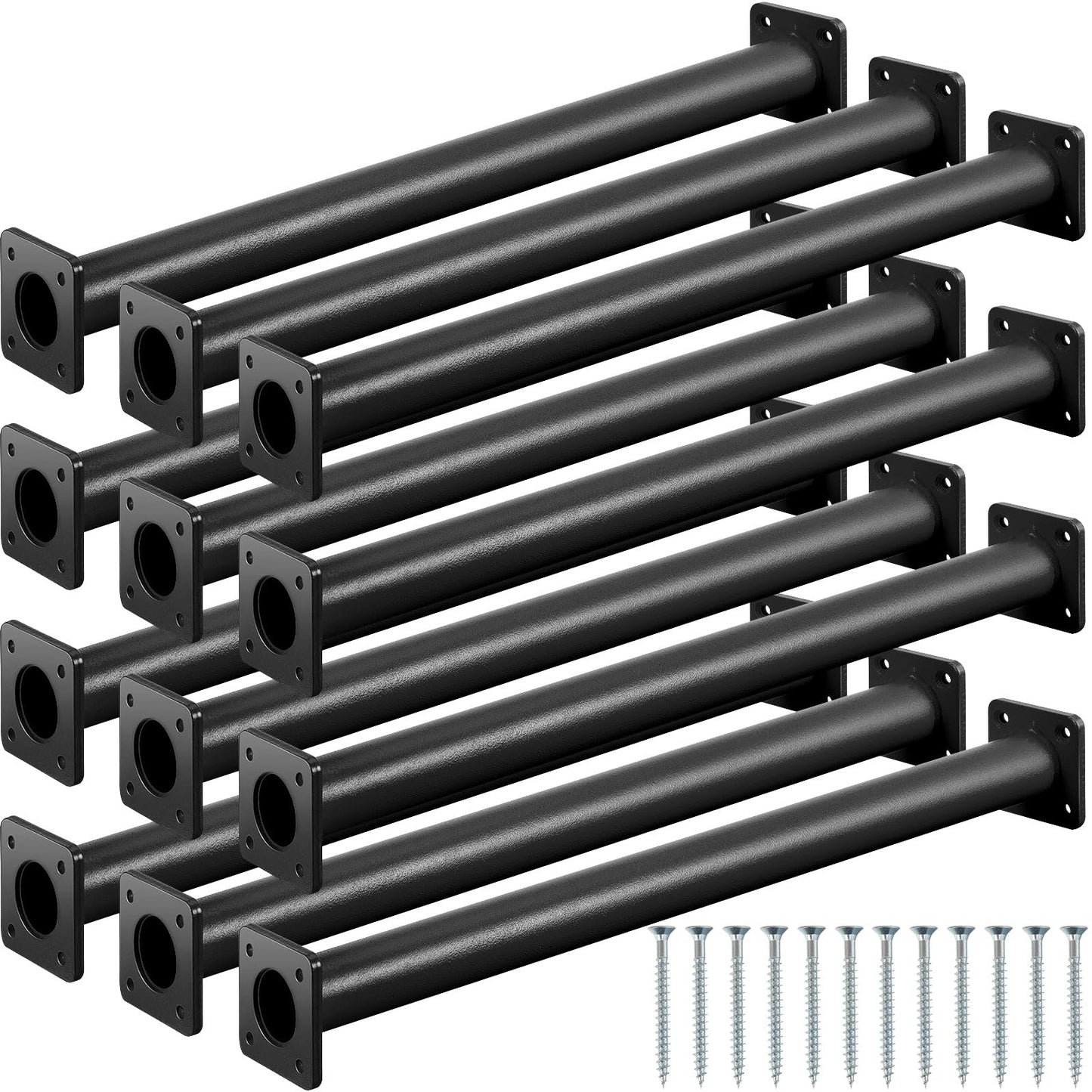 Dunzy 12-Pack Steel Monkey Bars for Swing Sets – 16.5-Inch Black with Screws & Mounting Plates